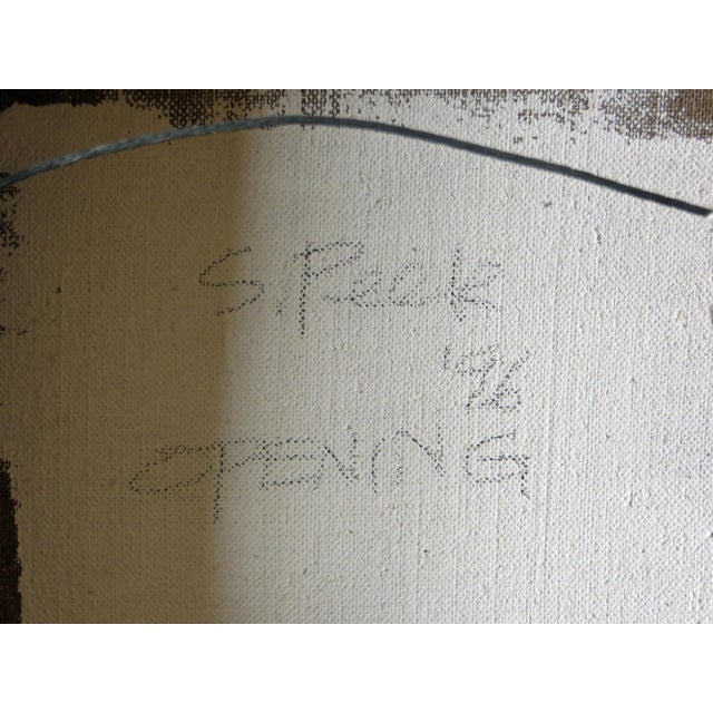 Artist: Stephanie Peek – American (1940- ) Title: Opening Year: 1996 Medium: Oil on Linen Size: 10 x 10 inches Signature:...