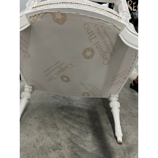 Late 20th Century Caspani Tino Group Italian Carved Accent Armchair With Pillow For Sale - Image 10 of 14