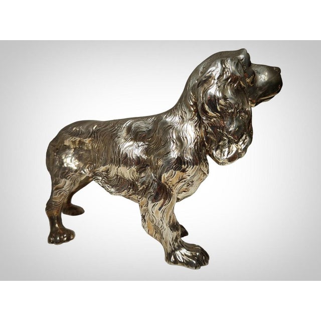 1980s Italian Silver Cocker Spaniel Dogs, 1980s, Set of 2 For Sale - Image 5 of 17