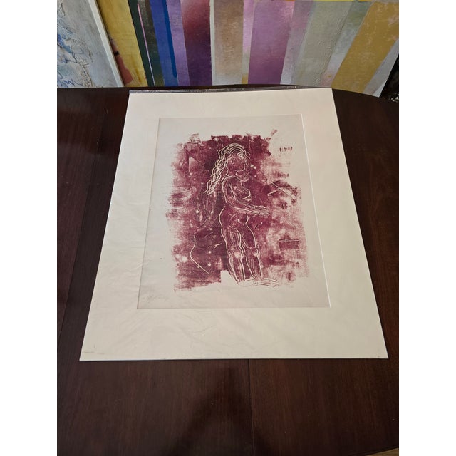 A rare vintage original from the mid century modern era signed never framed lithograph art . Absolutely crisp and original...