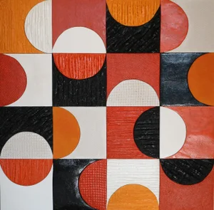 Vintage Painting in Lime, Clay, Plaster and Waxed Concrete by Véronique Lamothe