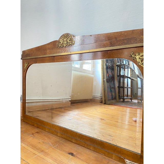 Second Empire Horizontal Mirror in Walnut Burl and Gilt Bronze For Sale - Image 6 of 11