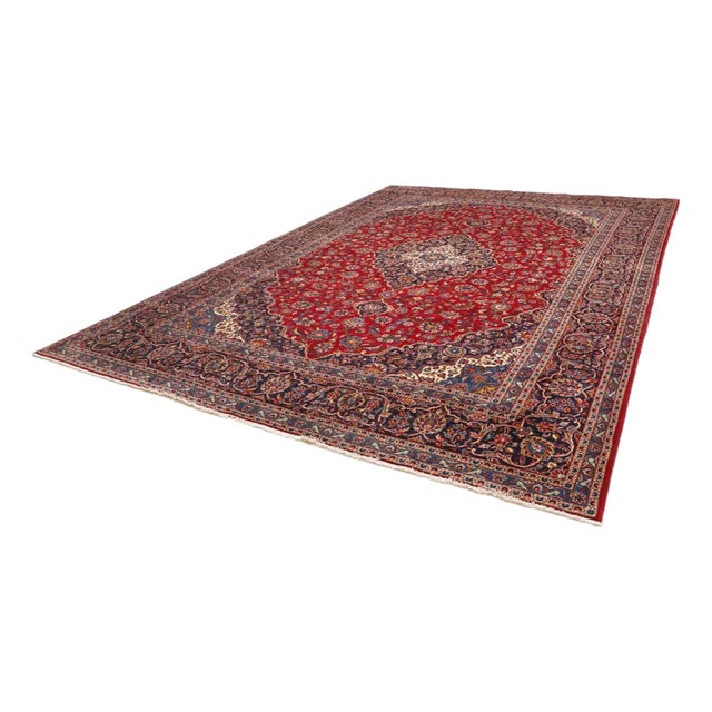 Kashan Rug in Virgin Wool For Sale
