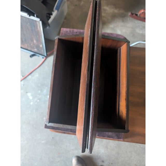 Late 19th Century Late 19th Century Dark Wood Carpenter’s Toolbox With Curved Handle For Sale - Image 5 of 8