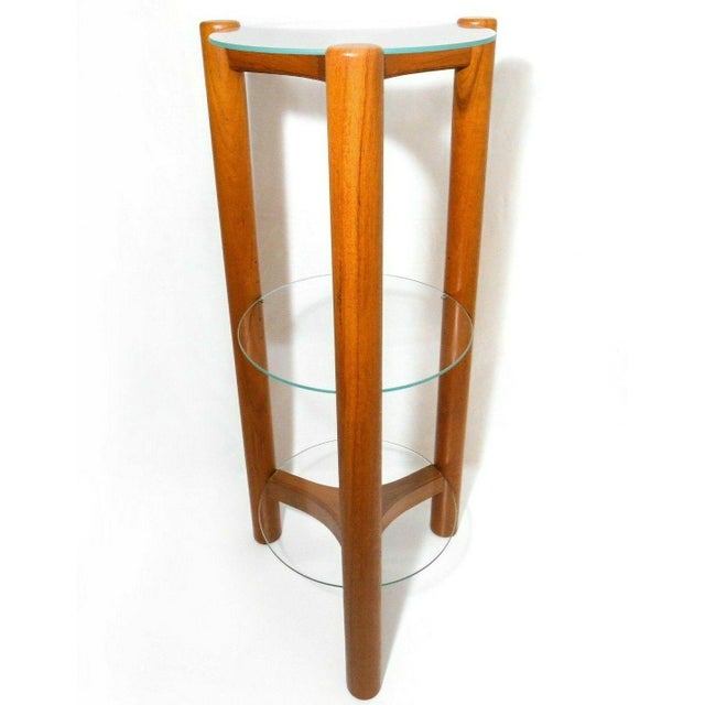 Lyby Mobler 1970s Danish Modern Mobler Three-Tier Teak and Glass Shelf/Plant Stand For Sale - Image 4 of 5
