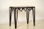 Méandre' black iron and silver travertine side table by Design Frères.