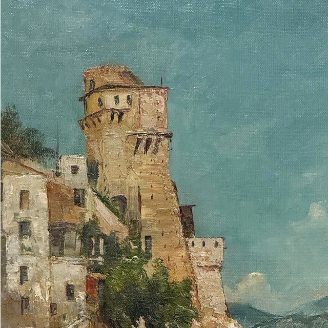 Framed Oil Painting on Canvas by Paule Bisman (1897-1973) 'Adriatic Coastline' For Sale - Image 11 of 16