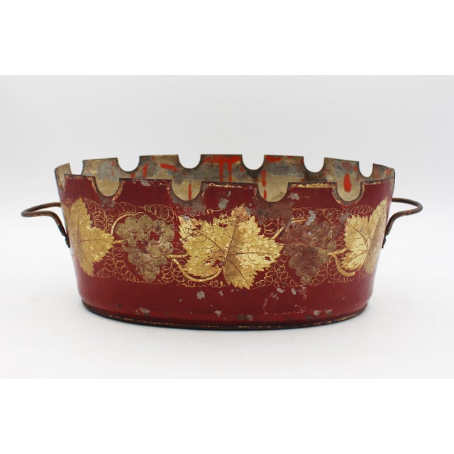 Circa 1810-1820 French Empire tole monteith. Originally for chilling wine glasses, it can be used for many purposes from a...