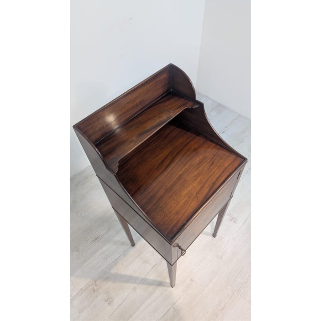 Antique Georgian Bedside Table in Mahogany with Marquetry For Sale - Image 11 of 18