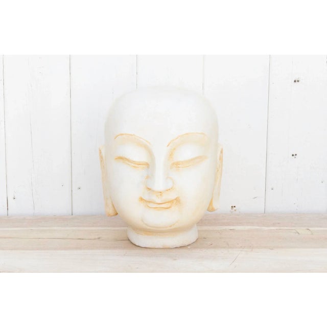 Indian Large Marble Meditative Buddha Statue For Sale - Image 3 of 9