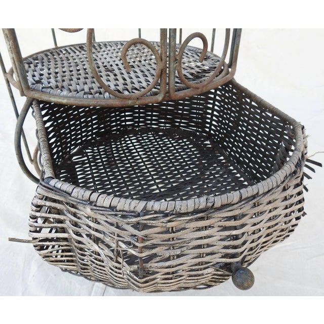 Mid-Century Iron and Wicker Wine Rack For Sale In Nashville - Image 6 of 13