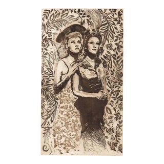 Ann Chernow Sheltering Palms Figural Etching For Sale