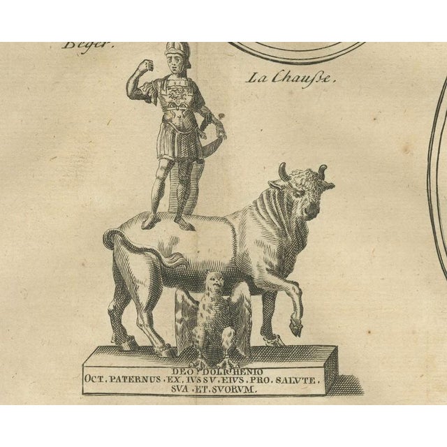 Paper After Bernard de Montfaucon, Roman Gods and Mythological Reliefs, 1721, Engraving For Sale - Image 7 of 10