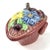 Shabby Chic Colorful Japan Produced Majolica Covered Ceramic Basket For Sale - Image 3 of 13