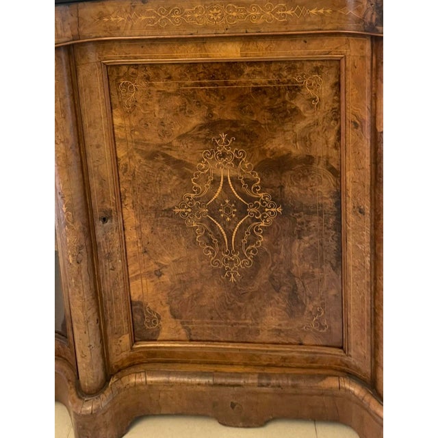 Brown Victorian Burr Walnut Inlaid Sideboard, 1860s For Sale - Image 8 of 16