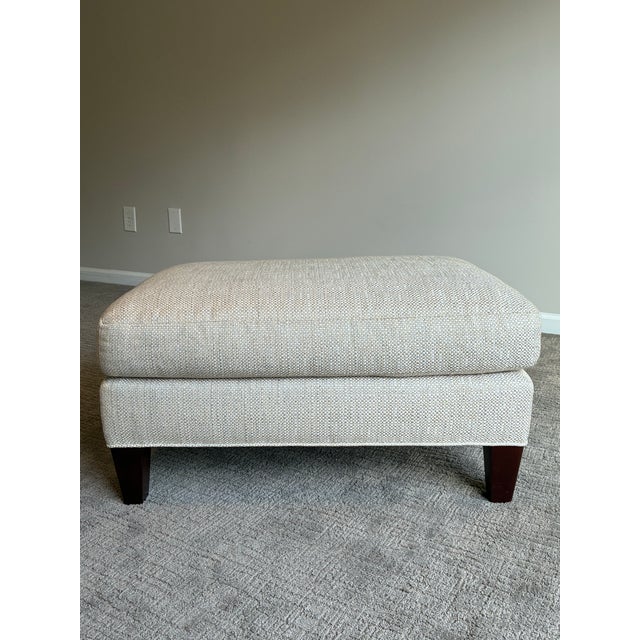 Late 20th Century Baker Furniture Tufted Wing Chair With Matching Ottoman For Sale - Image 9 of 12