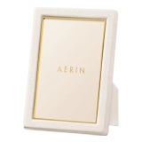 AERIN Piero Leather Frame, Shadow White - 4" x 6" For Sale