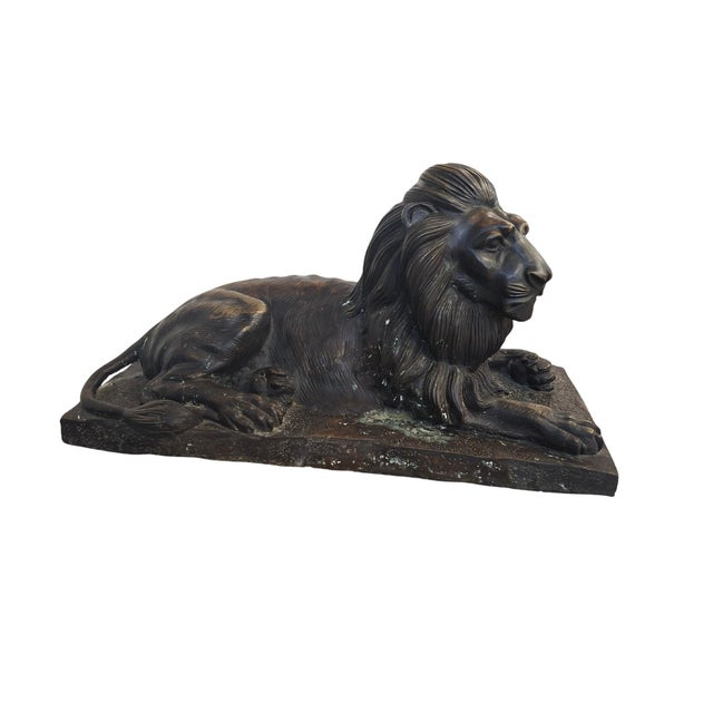 Monumental Bronze Lions, 1980, Set of 2 For Sale - Image 13 of 18