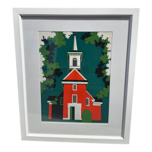 Signed Serigraph by Betsy Bates "Old Swedes Church" Pencil Numbered