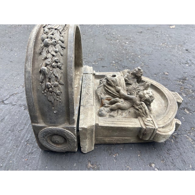 Vintage Table Top Cast Stone Garden Fountain For Sale - Image 10 of 14