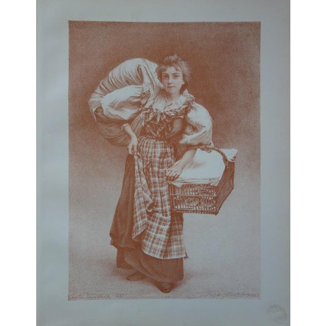 Camille Bellanger, The Laundress, 1897, Original Lithograph For Sale