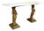 Vintage French Renaissance Victorian Style Gold Figural Marble Top Console Table For Sale
