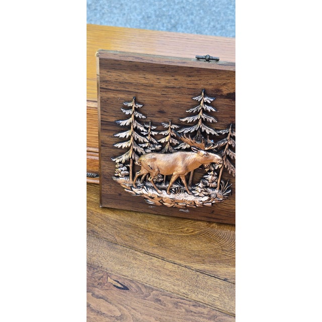 Vintage Rustic Moose Wall Thermometer on Wood Plaque – Cabin Lodge Decor For Sale - Image 11 of 12