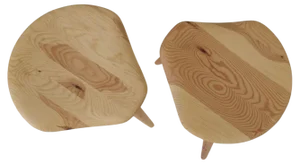 Midcentury Modern Sculptural Stools in Pine by Norsk Husflid, 1960s, Set of 2