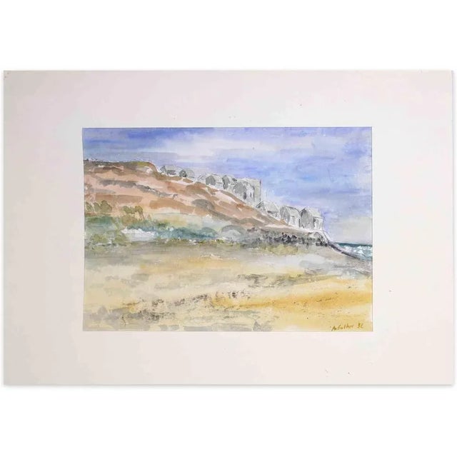 Landscape is a drawing in watercolor realize by Armin Guther in 1992. Hand-Signed Good conditions. The artwork is...