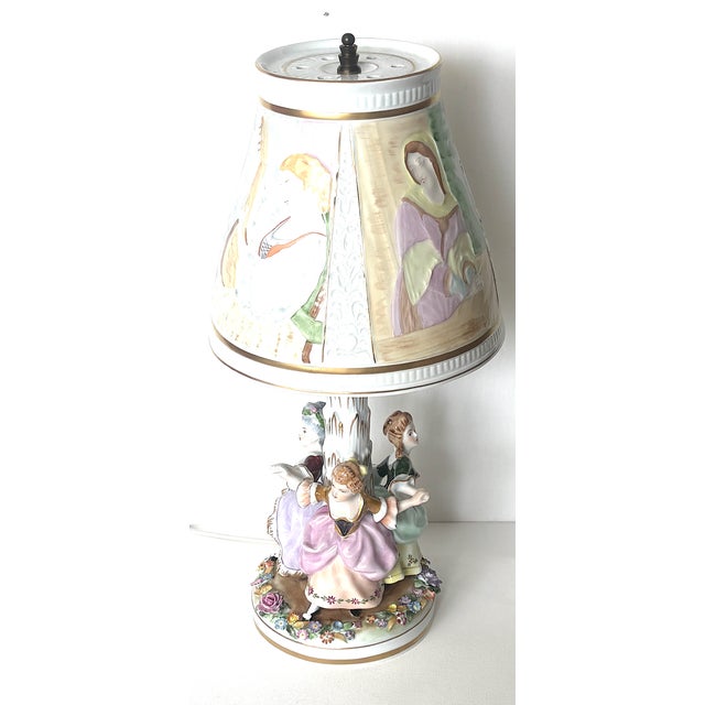 Porcelain Lithophane Table Lamp from PMP Plaue von Schierholz, 1950s For Sale - Image 6 of 18