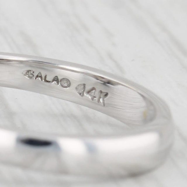 New Galatea Cultured Black Pearl Diamond Ring 14k White Gold Size 6.25 For Sale In Greensboro - Image 6 of 8