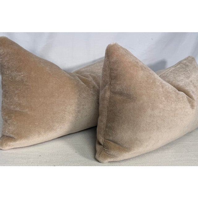 Transitional Rosemary Hallgarten "Antoinette Mohair" in Creme Brulee 12"x22" Pillows-a Pair For Sale - Image 3 of 3