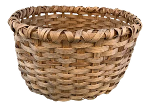 Large 19th Century Oak Splint Wool Basket