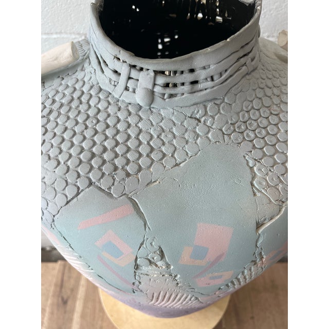 Monumental Gail Markiewicz Hand Built Sculptural Ceramic Vessel, Signed For Sale - Image 9 of 11