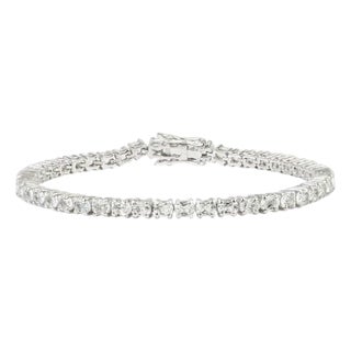8.65 Carat White Topaz Gemstone Eternity Bracelet in 925 Sterling Silver For Sale