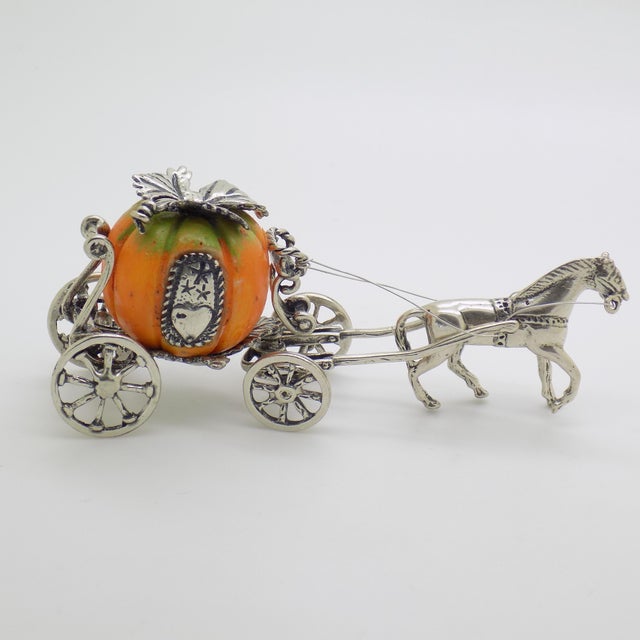 Vintage Italian Silver 800 Cinderella Pumpkin Carriage Figurine by Conti Marco, Arezzo, 1980s For Sale - Image 13 of 13