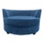 Modern Blue Velvet Round Lounge Chair For Sale