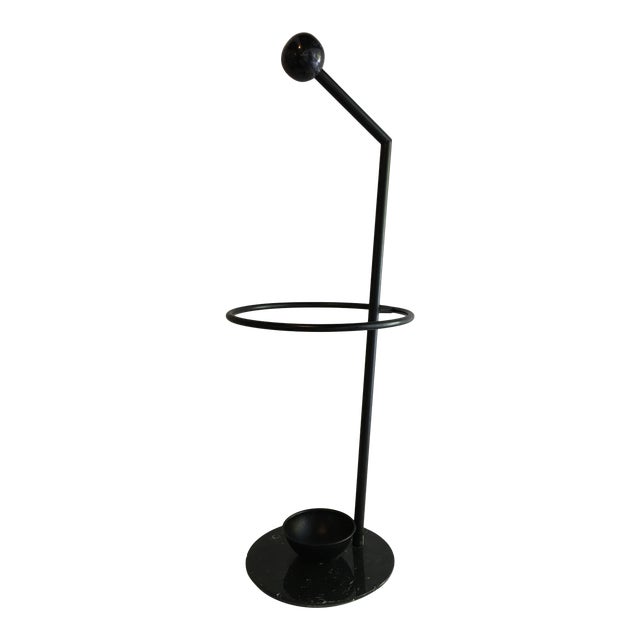 1980s Black Marble Umbrella Holder by Fly Line For Sale