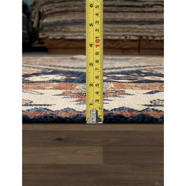 2020s Pasargad Home Kazak Navy Wool Area Rug- 6' 8'' X 10' 3'' For Sale - Image 5 of 6