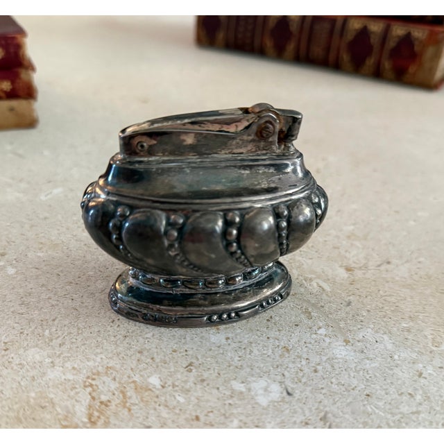 Ronson Early 20th Century American Silver Plate Art Deco Table Lighter by Ronson Crown For Sale - Image 4 of 5