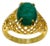 3.3 Carat Oval Emerald Cabochon 14 Karat Yellow Gold Cocktail Ring Vintage For Sale