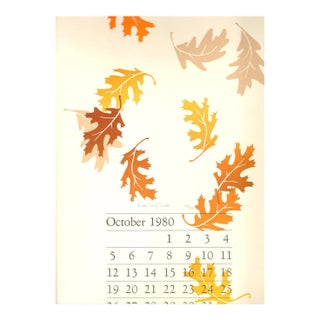 1980 Linda M. Manly 'Untitled (Fall Leaves)' Outsider Art Brown Serigraph For Sale