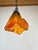 Glass Vintage Murano Amber Glass Pendant, Italian Art Glass Hanging Light With Warm Diffused Glow For Sale - Image 7 of 15
