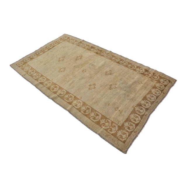 Oushak Area Tan Colour Rug For Sale
