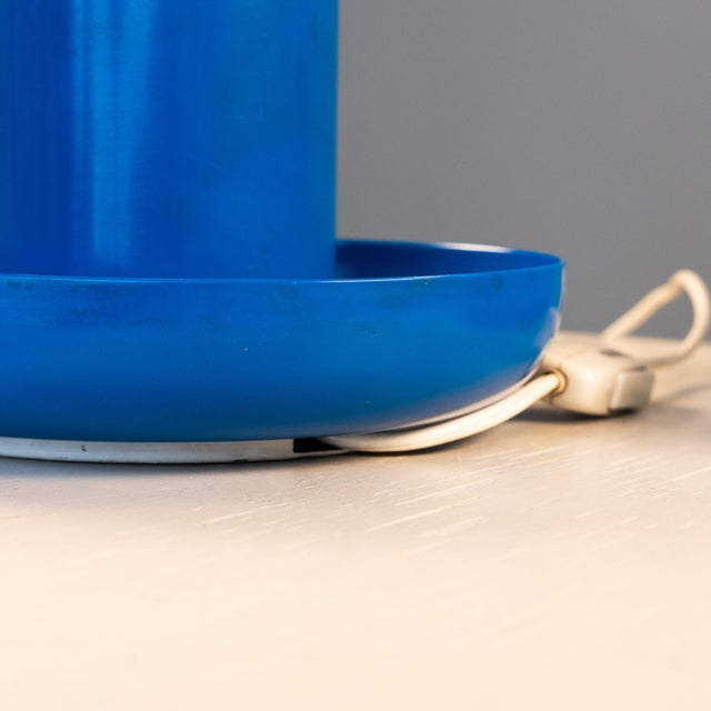 Metal Blue Bedside Lamps, 1970, Set of 2 For Sale - Image 7 of 14