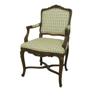 Baker French Louis XV Style Open Armchair For Sale