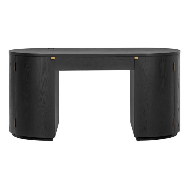 Marlow Black Wood Executive Desk For Sale - Image 11 of 11
