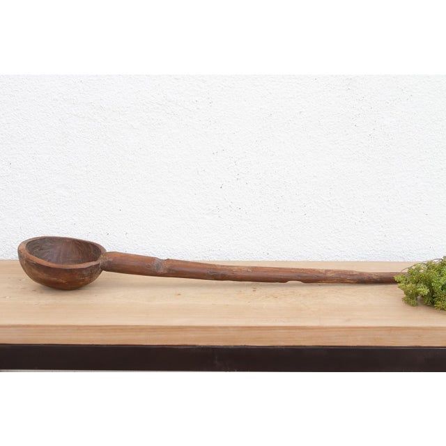 36" Long Wabi Sabi Wood Spoon For Sale - Image 4 of 8