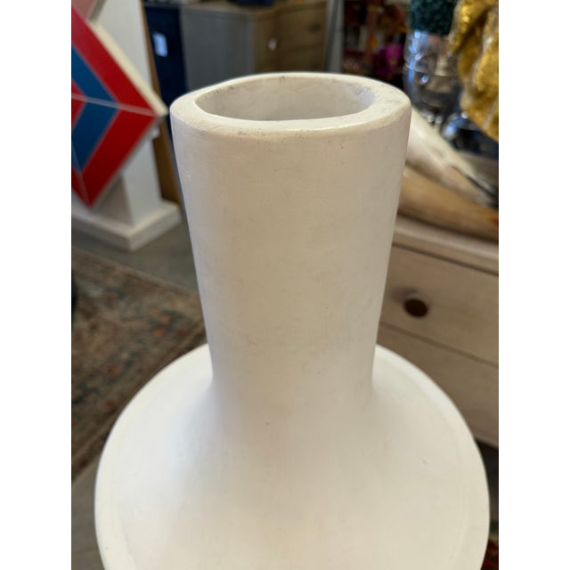 Postmodern Tall Plaster and Sculpting Material Vessel/ Urn For Sale - Image 3 of 10