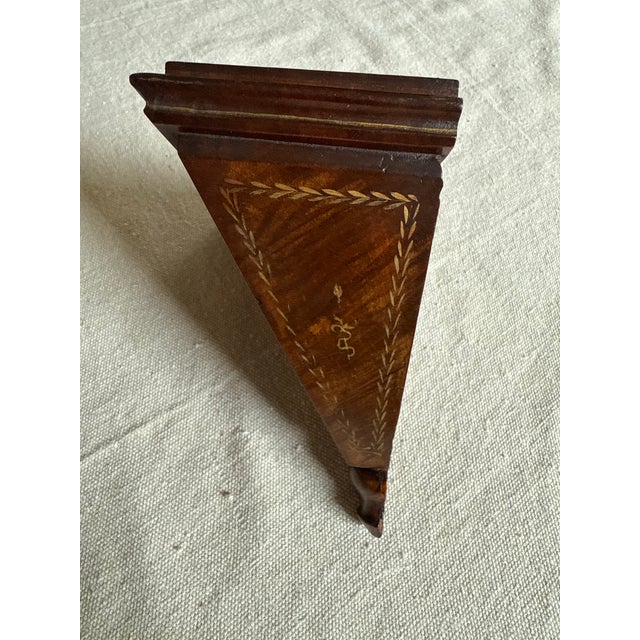 Pair of Vintage Italian Wall Bracket Shelves With Hand Painted Gold Decoration — Neoclassical Carved Wood Corbels, Maker's Mark, Mid-Century Italian For Sale - Image 11 of 14